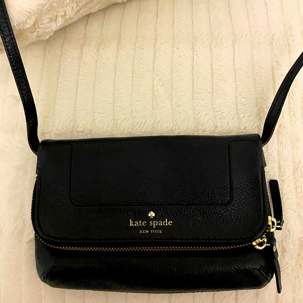 Kate Spade black leather cross body bag